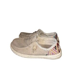 Womens Hey Dude Wendy Funk Wool Shoes Slip On 7 Western Aztec Comfort Walking